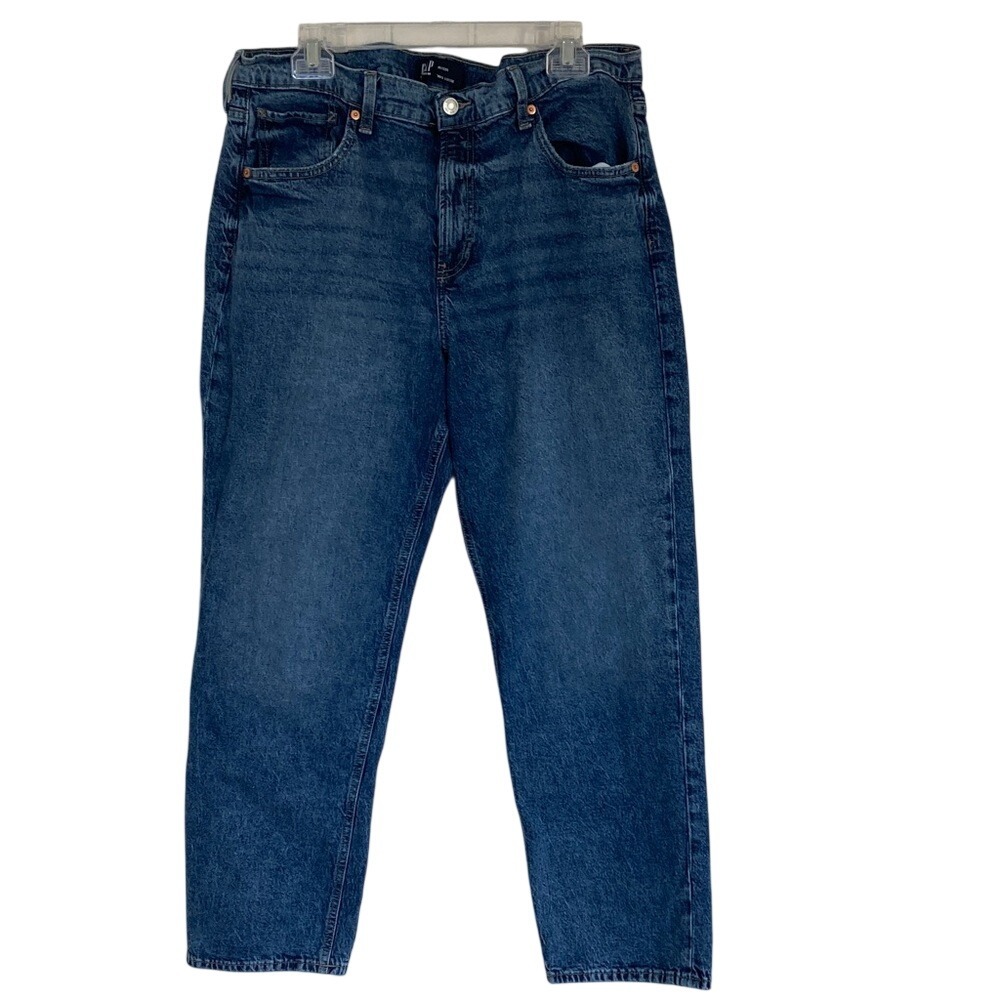 Gap Womens 90s Loose High Rise Mom‎ Jean Size 16 Straight Leg Med Wash